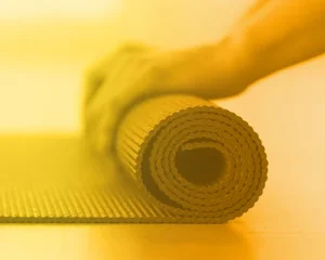 Yoga mat rolled